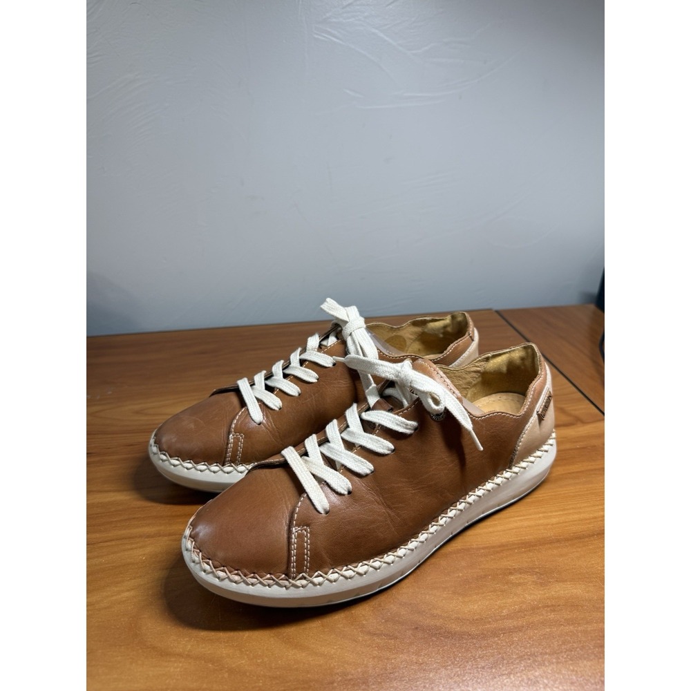 Pikolinos Mesina Brandy Cognac Leather Oxford Sneaker Comfort Ortho Shoes 40/9.5